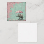 雨または輝き、送信スマイル:象の傘 ノートカード (正面/裏面)