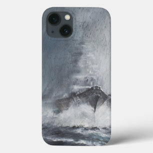 雨みぞれのカーテンを通したビスマルク iPhone 13ケース