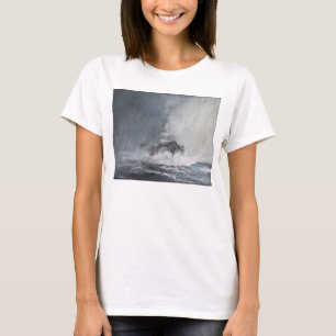 雨みぞれのカーテンを通したビスマルク Tシャツ