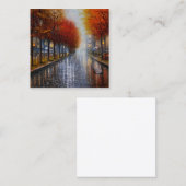 雨や葉の多い秋の風景にはユニがある スクエア名刺 (正面/裏面)