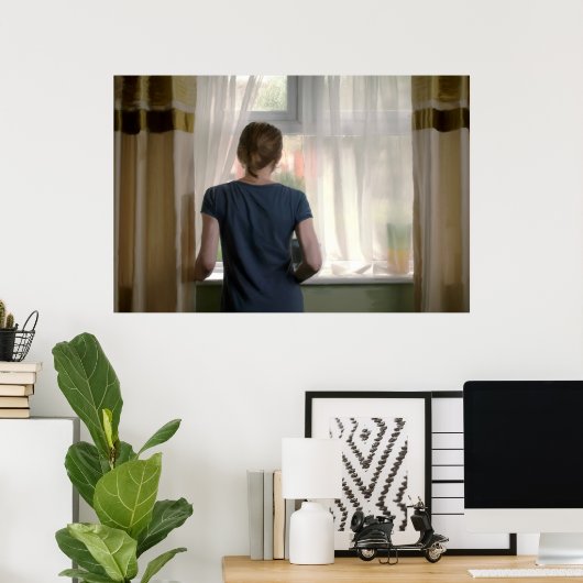 雨を見ながらジョディー ポスター (ホームオフィス)