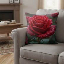 雨エレガント中の赤いバラ – 鮮やかフローラ