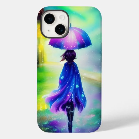 雨カラフルの中を歩く Case-Mate iPhoneケース (裏面)