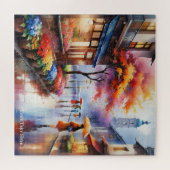 雨カラフルの日に市水カラーパズル ジグソーパズル (横)