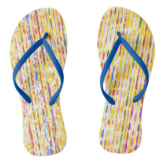 雨カラフル滴レインボーストライプズFlipFlops ビーチサンダル (ソール)