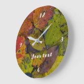 雨カラフル紅葉 ラージ壁時計 (傾斜)