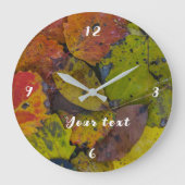 雨カラフル紅葉 ラージ壁時計 (正面)