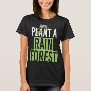 雨クール林ナマケモノのジャングル自然を植える Tシャツ