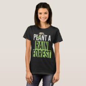 雨クール林ナマケモノのジャングル自然を植える Tシャツ (正面フル)