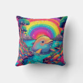 雨サイケデリック降りの雨で作ったイルカ クッション (裏面)