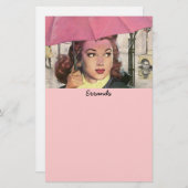 雨ショッピング・リストのリストの紙のヴィンテージの用事 便箋 (正面/裏面)