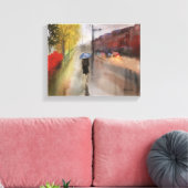 雨パリ水彩画 キャンバスプリント (インサイチュ (リビング))