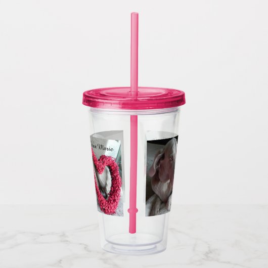 雨パーソナライズされたのハート- Weimaraner Dog アクリルタンブラー (右)