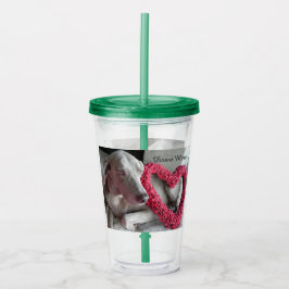 雨パーソナライズされたのハート- Weimaraner Dog アクリルタンブラー