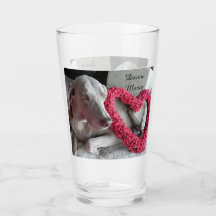 雨パーソナライズされたのハート- Weimeraner Dog Glass