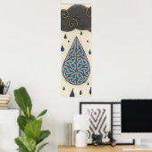 雨プリント ポスター (ホームオフィス)