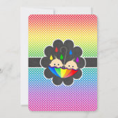 雨レインボーベビーツインベビーシャワー招待状 招待状 (裏面)