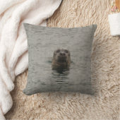 雨ワイルドライフアートの悲しいハーバーシール クッション (ブランケット)