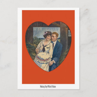 雨ヴィンテージのバレンタインカードの干し草の作成 シーズンポストカード