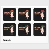 雨不気味のステッカーの可愛い幽霊 スクエアシール (シート)