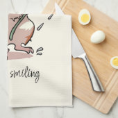 雨保を楽しむハッピーギニア豚 キッチンタオル (四つ折り)