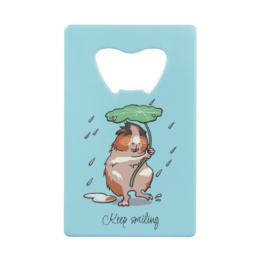 雨保を楽しむハッピーギニア豚 クレジットカード栓抜き (裏面)