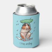 雨保を楽しむハッピーギニア豚 缶クーラー (缶正面)