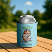 雨保を楽しむハッピーギニア豚 缶クーラー