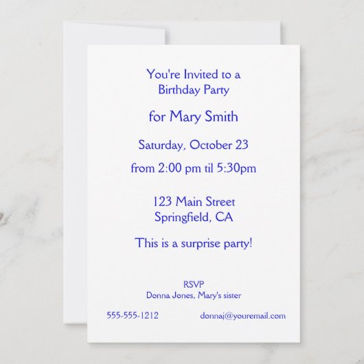 雨傘のシャワーの招待状が付いているFroggy 招待状 (裏面)