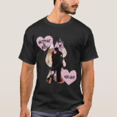 雨傘の下で: 雨の中キスをするロマンチックなカップル Tシャツ (正面)