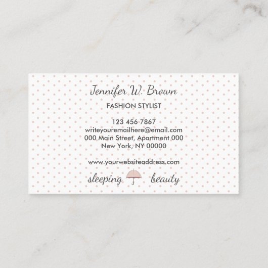 雨冬水玉模様傘 名刺 (裏面)