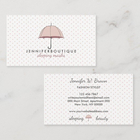 雨冬水玉模様傘 名刺 (正面/裏面)