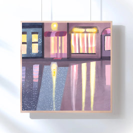 雨反射 | ロフィコンテンポラリーーの水彩 ポスター