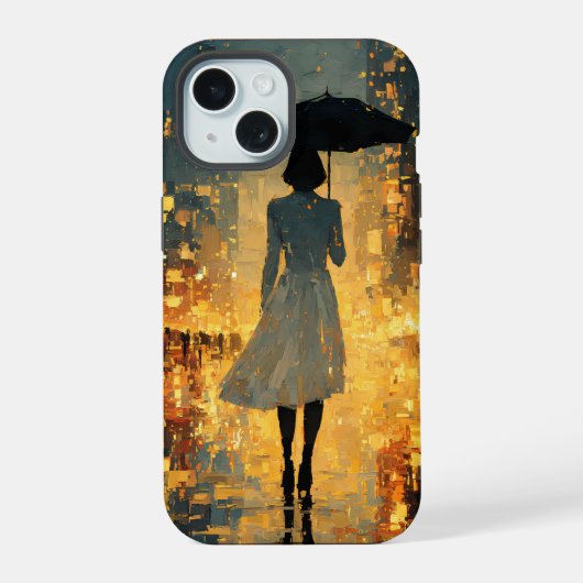 雨夜用電話ケース iPhone 15ケース (裏面)