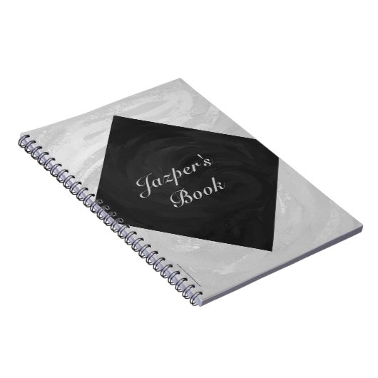 雨天グレーと黒モノグラム ノートブック (右側)