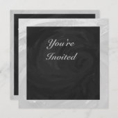 雨天グレーと黒モノグラム 招待状 (正面/裏面)