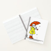 ☂️雨天反射 | かわいい傘ガールノート ノートブック (内部)