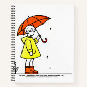 ☂️雨天反射 | かわいい傘ガールノート ノートブック (正面)