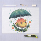 雨天時の傘を差す 薄葉紙 (クラフト)