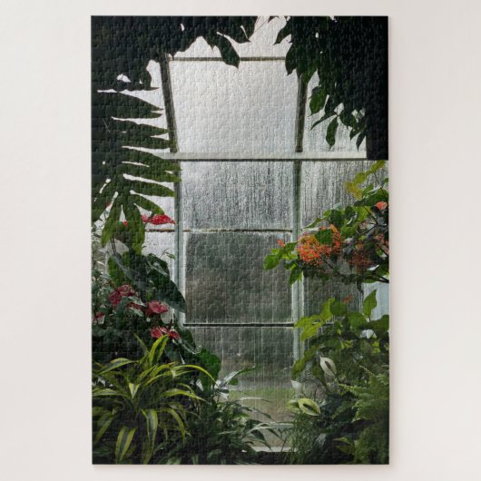 雨天時の温室内の植物 ジグソーパズル (縦)