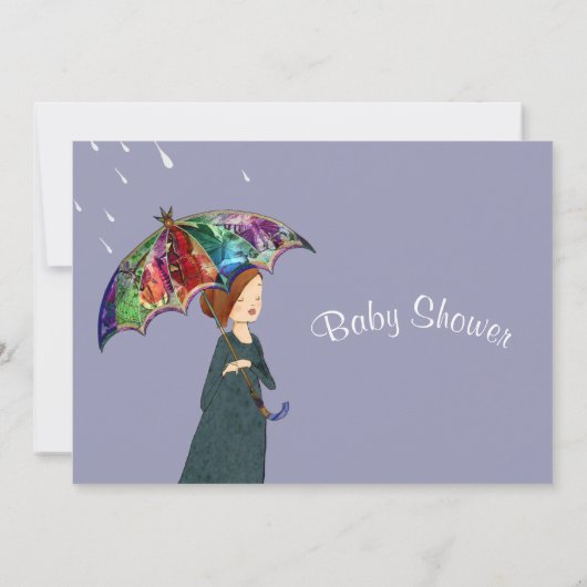 雨天時ベビーシャワー招待状 招待状 (裏面)