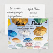 雨天決行 青空傘 不動産エージェント ポストカード (正面/裏面)