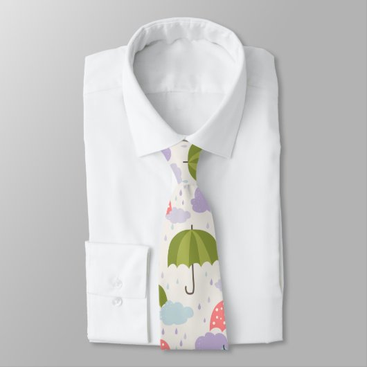 雨天秋の傘の模様 ネクタイ (タイ)