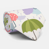 雨天秋の傘の模様 ネクタイ (ロール)