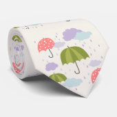 雨天秋の傘の模様 ネクタイ (ロール)