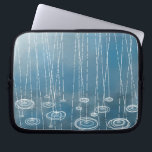 雨天青 ラップトップスリーブ<br><div class="desc">抽象芸術絵画の雨、嵐、青い荒れた天気。オリジナルアートby Nic Squirrell.</div>