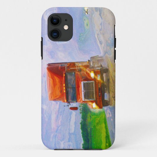 雨嵐の箱の大きい装備の赤いトラック Case-Mate iPhoneケース (裏面)