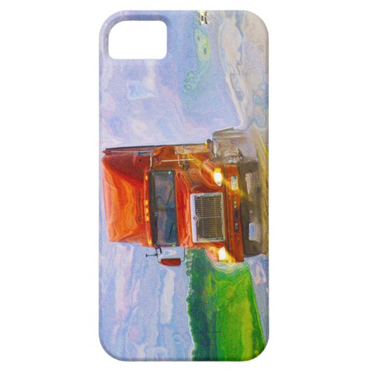 雨嵐の箱の大きい装備の赤いトラック Case-Mate iPhoneケース (裏面)