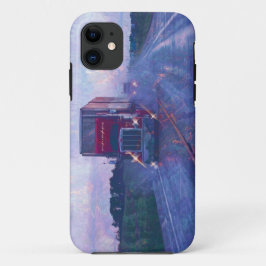 雨嵐の箱の大きい装備の赤いトラック iPhone 11 ケース