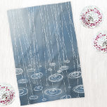 雨嵐 キッチンタオル<br><div class="desc">雨と水たまりのある雨と雨の嵐の日を描いたウェザーアート。オリジナルアートby Nic Squirrell.</div>